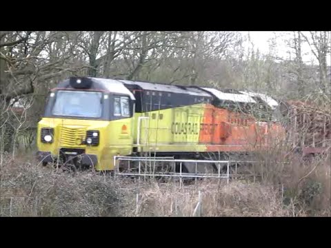 70804 Colas Rail Freight Train Teigngrace to Chirk Kronospan 02/04/15