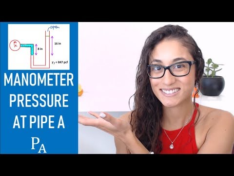 FE Exam Fluid Mechanics - Manometer - Pressure At Pipe A