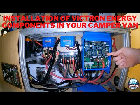 Overview of Victron Energy components installed in a Mercedes sprinter camper van