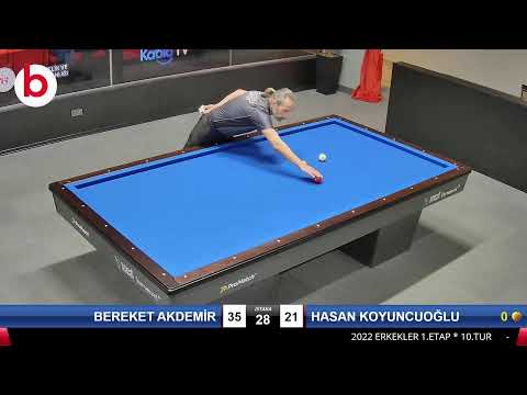 BEREKET AKDEMİR & HASAN KOYUNCUOĞLU Bilardo Maçı - 2022 ERKEKLER 1.ETAP-10.TUR