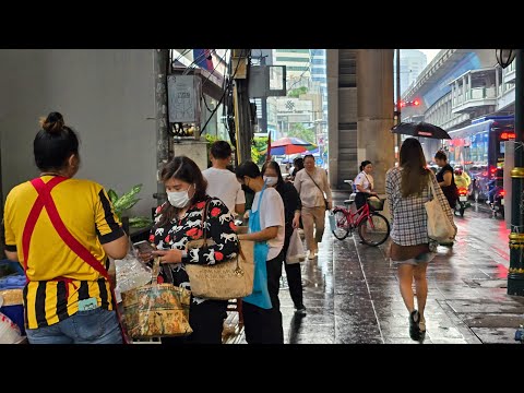 [4K] Walking around Vibrant Center of Bangkok, Thailand after Heavy Rain