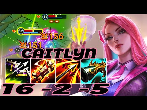 WILD RIFT CAITLYN ADC GAMEPLAY | 16 -2 -5 MVP | CAITLYN  BUILD RUNES