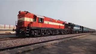 preview picture of video 'The hard chugging action of twin alco's of Amaravathi Express in Annigeri Railway Station'