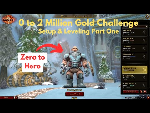 WoW Gold Challenge: 0 to 2 Million Gold Setup & Leveling Part 1