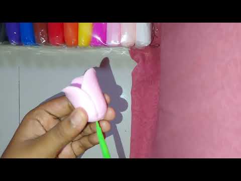 Make the tulip flower which super clay 