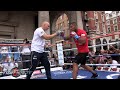Golovkin vs.Brook - Kell Brook shows speed & sharp combinations on mitts in media workout