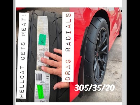 CHARGER HELLCAT gets DRAG RADIALS (Mickey Thompson 305/35/20)