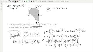 AP CALCULUS TUTOR WALKTHROUGH for Question #5 from the 2019 AP Calculus (AB Only) FREE RESPONSE