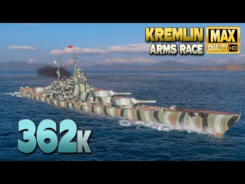 Battleship Kremlin: Successful hunt in Arms race - World of Warships