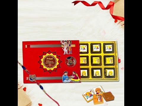 Designer Rakhi Box with Chocolates, Best Rakhi gift for Brother, Best Chocolate Rakhi Gift for Bro.