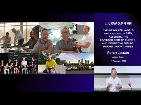 UNSW SPREE 202302-17 Peter Leeson - Real-world applications of BIPV, & levelised cost of energy