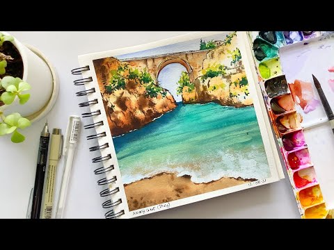 Amalfi Costline with Watercolors Preview - (Patreon Exclusive)