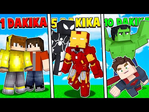 HER DAKİKA FARKLI SÜPER KAHRAMAN OLUYORUZ! 😱 - Minecraft