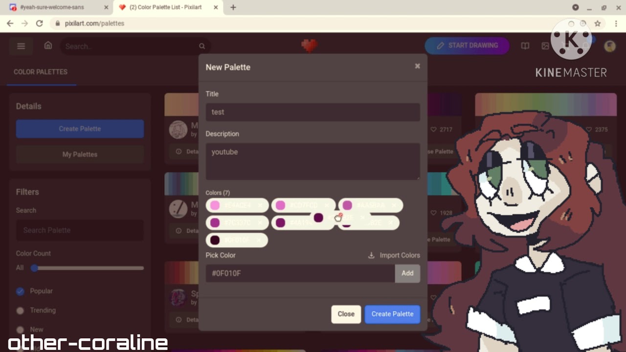 how to add palettes on PA (pixilart)