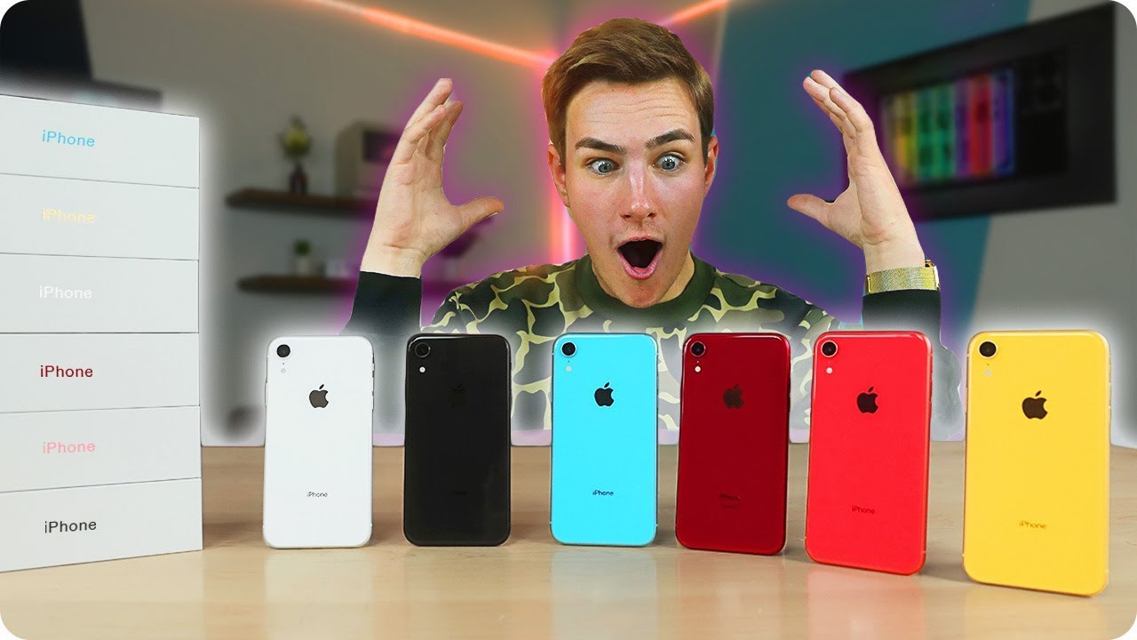 Unboxing Every iPhone XR with ASMR (Rainbow Colors)