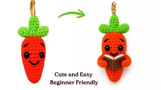 DIY Crochet Carrot Keychain with holding book / Easy project for beginners /Crochet keychain ideas