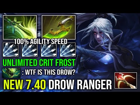 NEW 7.40 Patch Drow Ranger 100% Max Agility Speed Unlimited Crit Frost Arrow Dota 2