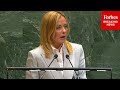 BREAKING NEWS Italy S PM Giorgia Meloni Delivers Remarks To The United Nations General Assembly