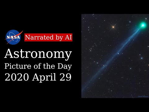 APOD: 2020-04-29 - The Ion Tail of New Comet SWAN (Narrated by Salli)