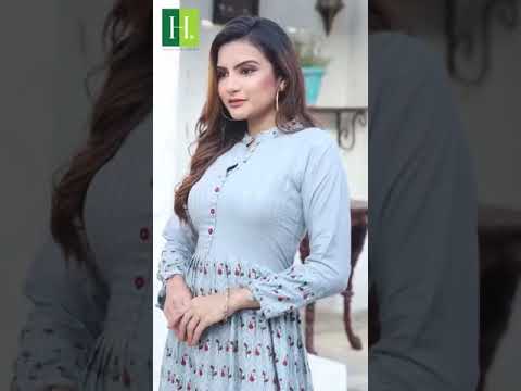 Hirwa Sunidhi Heavy Rayon Slub Wholesale Anarkali Kurti Catalog – product video thumbnail