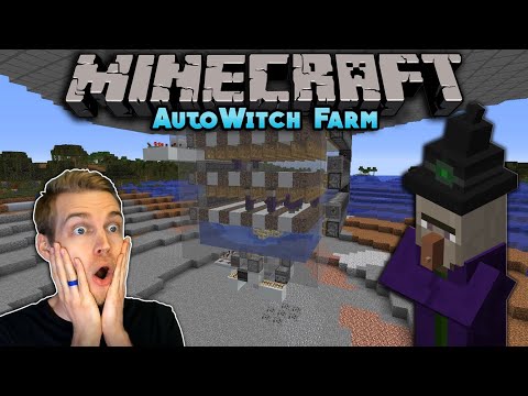 BUILDING AN AUTOMATIC WITCH FARM in Minecraft Survival 1.14