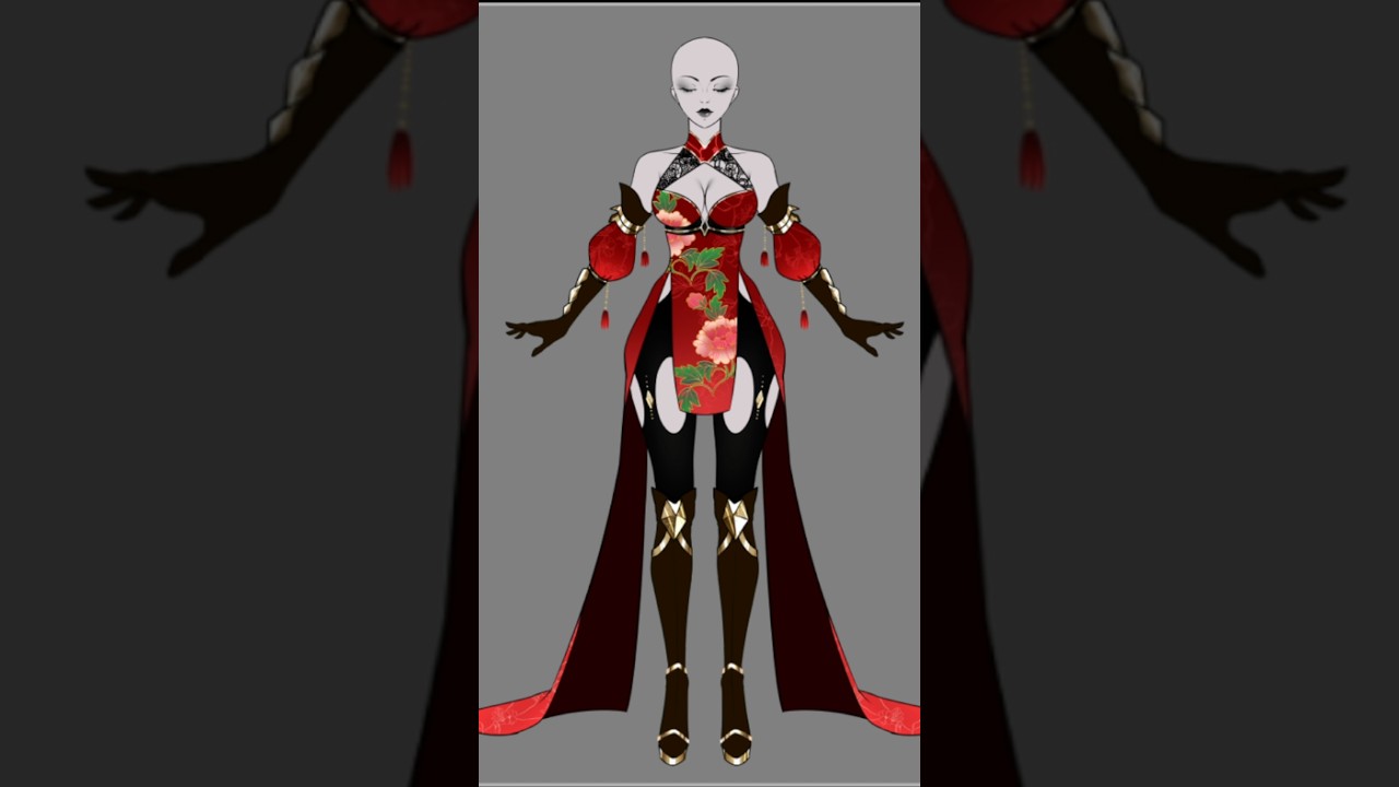 Outfit design in 30 seconds! Speed painting conceptualartist #sketchingart #fashiondrawing #adopt