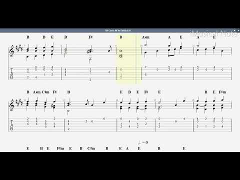 Guitar TAB - Oh Come All Ye Faithful (Adeste Fideles) | Tutorial Sheet Lesson #imn