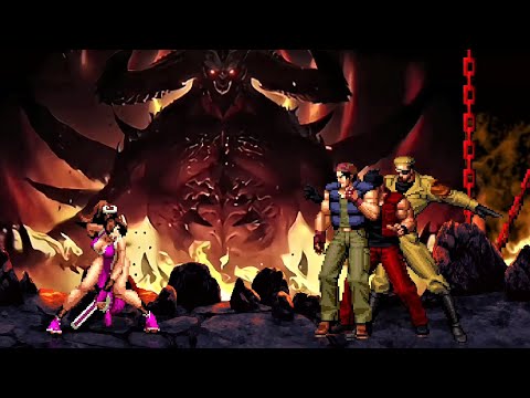 Mai Shiranui VS Team Ikari Warriors! Ralf, Clark & Heidern! [KOF MUGEN]