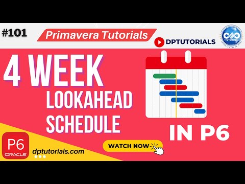 How To Create A Four Week Look Ahead Schedule In Primavera P6