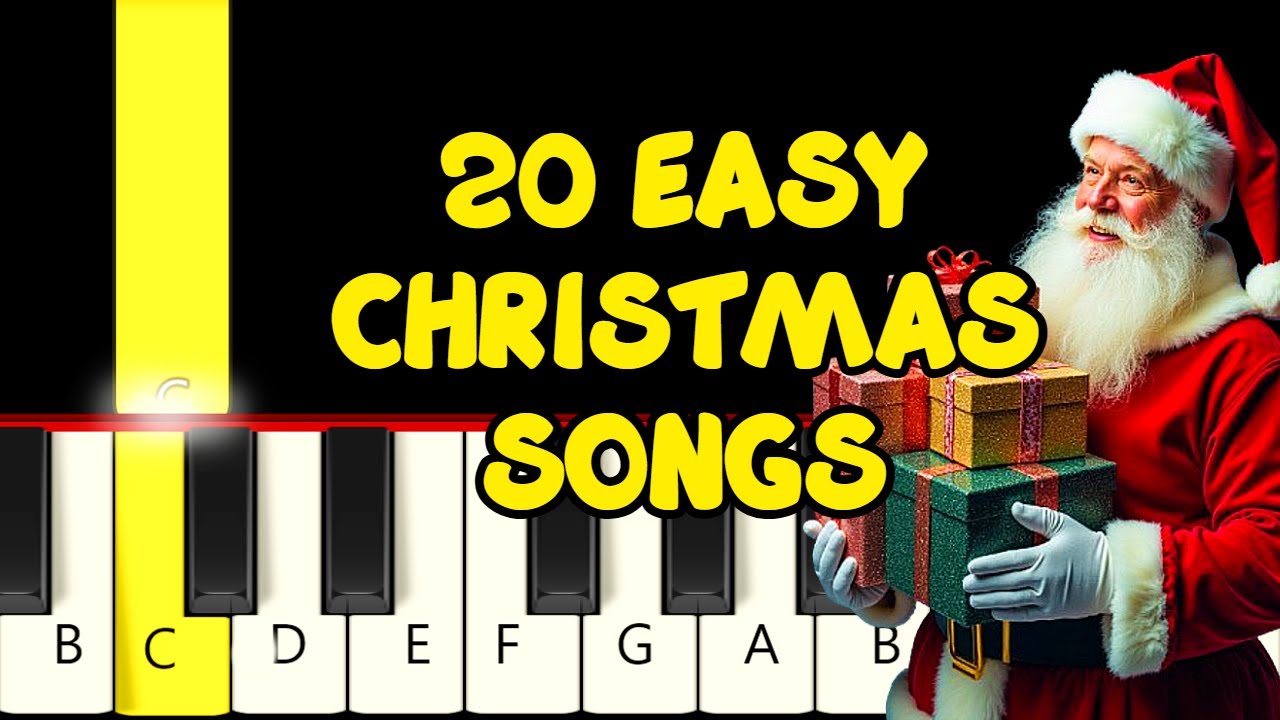 20 Christmas Songs Everyone Knows – Very Easy & Slow Piano Tutorial (Melody Only) – Beginner
