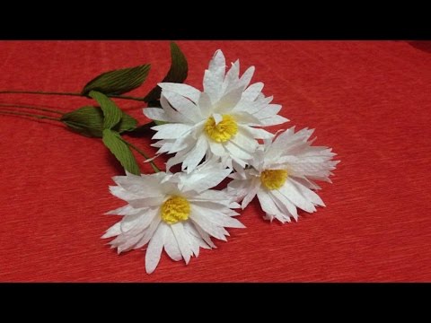 How to Make Daisy Tissue Paper Flowers - Flower Making of Tissue Paper - Paper Flower Tutorial Video