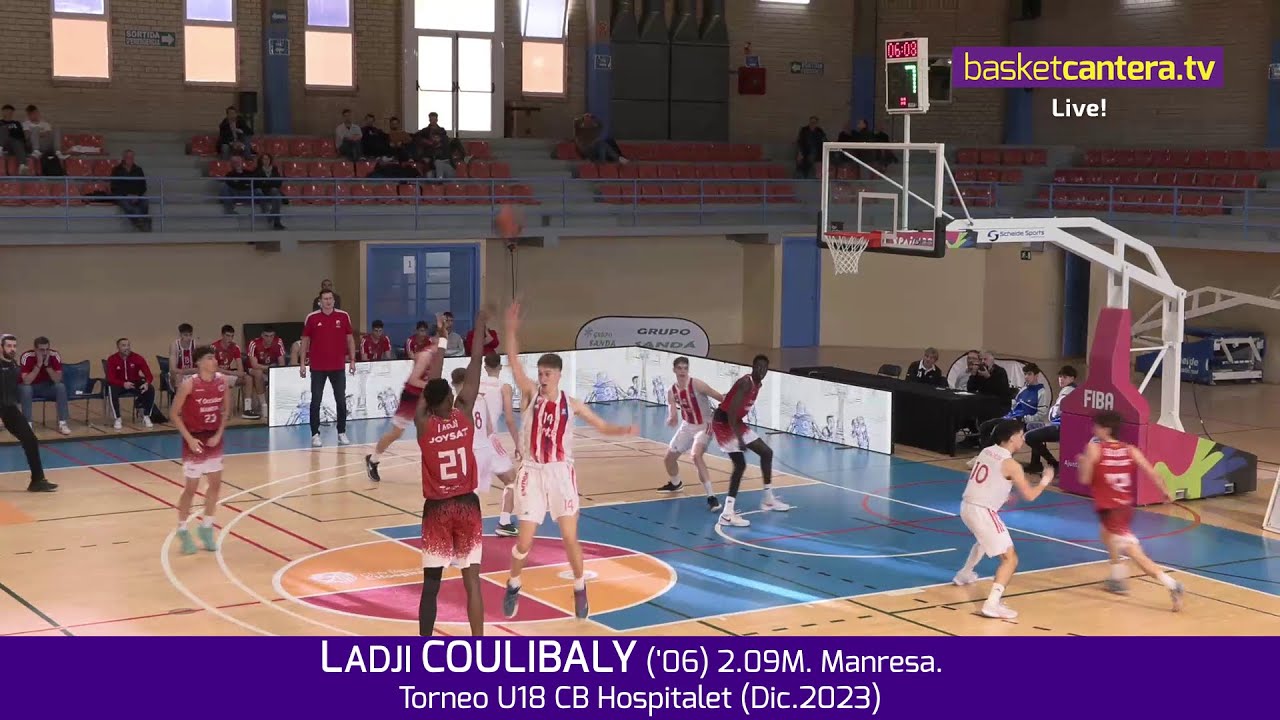 LADJI COULIBALY ('06) 2.09m. Baxi Manresa. Torneo Internacional L'Hospitalet #BasketCantera.TV