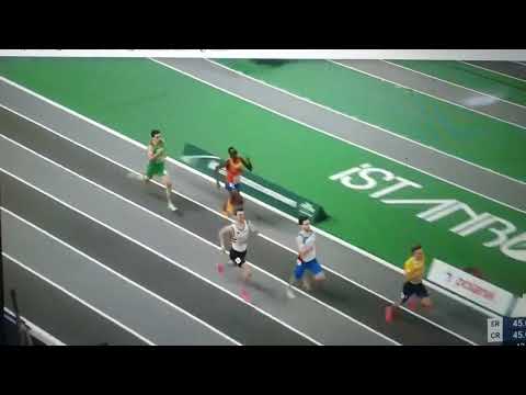 Men's 400m semi-finals 1 at European indoor athletics championships in Istanbul Turkey