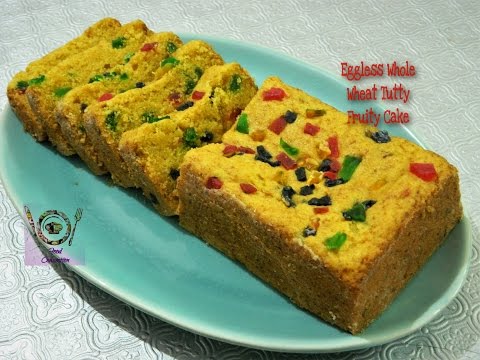 Eggless Whole Wheat Tutti Fruity Cake | Candied Fruit Wheat Cake | Aatta Cake - By Food Connection Video