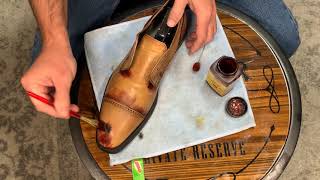 Dyeing and burnishing your shoes, Bruno Magli shoes re-colored
