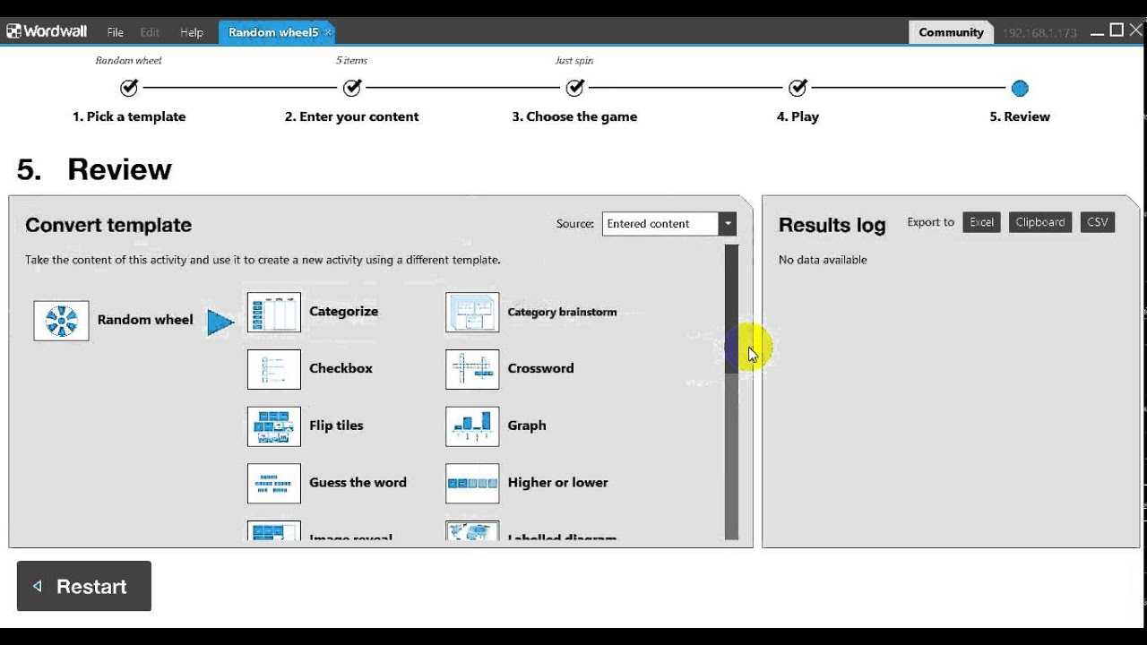 WordWall Random Wheel