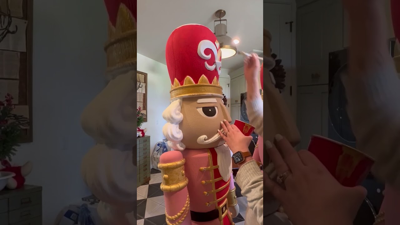 DIY Giant Nutcracker Makeover!! #cristmasdecor #christmasdecorations #nutcrackers