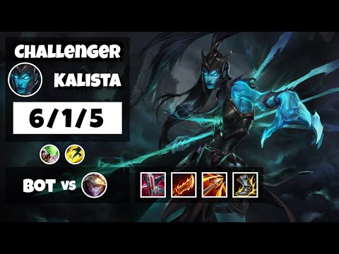 Kalista Gameplay Challenger Replay S11 - 11.16 Bot Lane (6/1/5) - BR