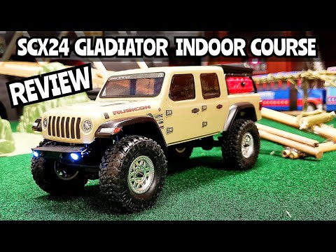 Axial Scx24 Jeep Gladiator indoor course run and review
