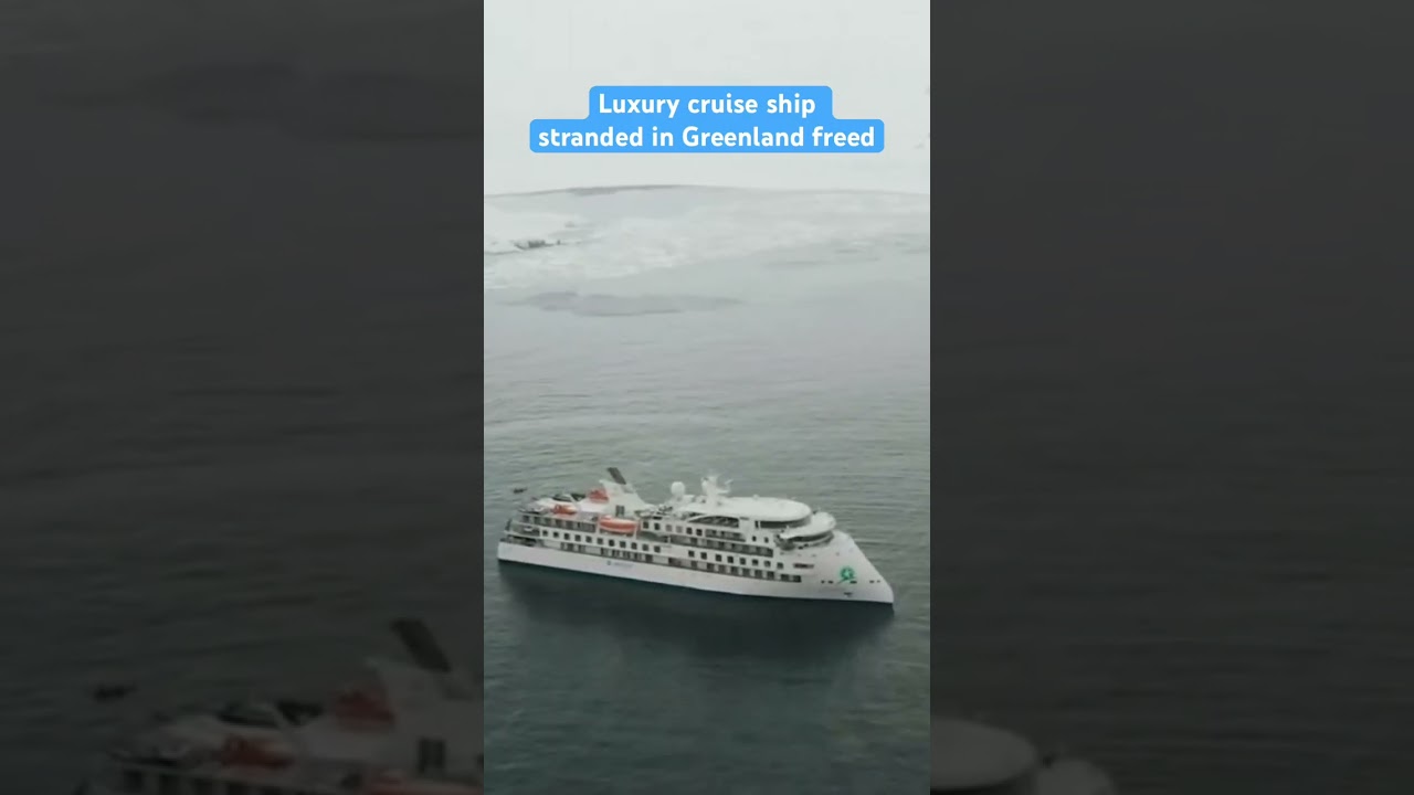 Luxury cruise ship stranded in Greenland freed after three days