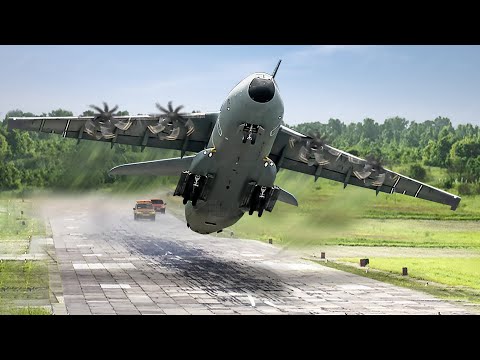 Giant Airbus A400M Engines Pushed to Their Limits During Insane Short Takeoff