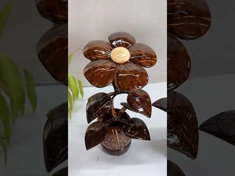 how to make a coconut shell flower | #shorts #Shortsfeed #bestoutofwaste #diy