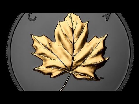 ELEGANT MAPLE 2025 CANADA Rhodium/Gold Gilded 1oz .9999 Pure Silver $20 Coin