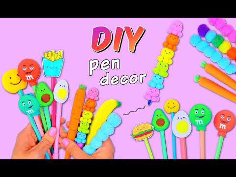 10 DIY PEN DECORATION IDEAS YOU WILL LOVE - Easy Cute Pen Decoration - Back To School Supplies