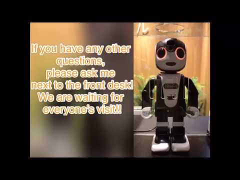 Check-in kiosk with robots at a Henn na Hotel front desk