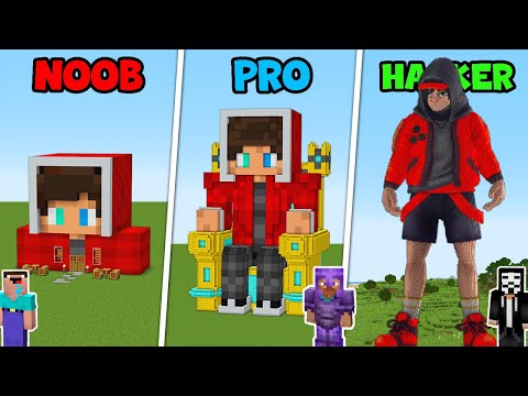 Minecraft NOOB vs PRO vs HACKER: SCORPY STATUE HOUSE BUILD CHALLENGE / Animation