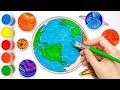 Drawing and Coloring Earth & Planets | Fun Space Art for Kids