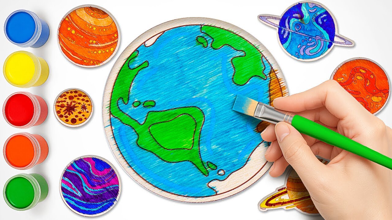 Drawing and Coloring Earth & Planets | Fun Space Art for Kids
