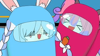 【手描き】ヴィヴィにうるせぇと言う兎田ぺこら【ホロライブ切り抜き/兎田ぺこら/雪花ラミィ/綺々羅々ヴィヴィ/AmongUs/35pな一味】