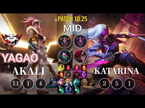 JDG Yagao Akali vs Katarina Mid - KR Patch 10.25